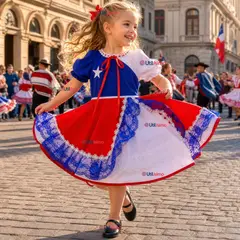 UTILISIMO - Vestido Chinita Huasa Niña Bandera Chile Fechas Patrias