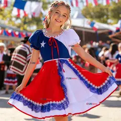 UTILISIMO - Vestido Chinita Huasa Niña Bandera Chile Fechas Patrias