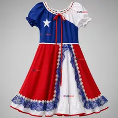 UTILISIMO - Vestido Chinita Huasa Niña Bandera Chile Fechas Patrias
