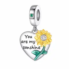LK LUKSO - Charm Dije Corazón Girasol Plata 925