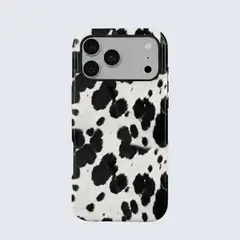 IPALACE PROTECT - Carcasa Animal Print compatible con iPhone 17 Pro - Cow Milk