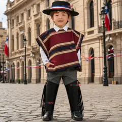 UTILISIMO - Traje Huaso Típico Completo 5 Piezas Niño Fiestas Patrias