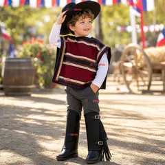 UTILISIMO - Traje Huaso Típico Completo 5 Piezas Niño Fiestas Patrias