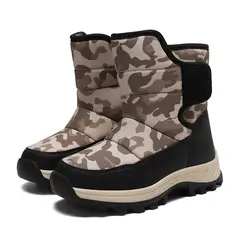 DANWEILE - Botas de nieve cálidas de caña alta para niños Negro