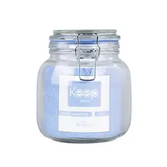 KEEP - Frasco Contenedor Hermetico De Vidrio Grande 1000 ml AZUL