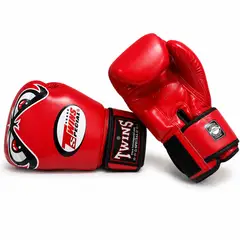TWINS - Guantes de Boxeo Profesional Special Bad Eyes Cuero Genuino - 14 Oz - Rojo