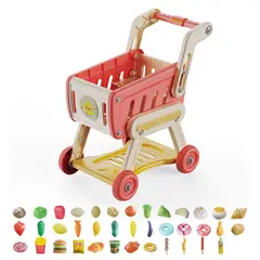 KINDA NICE - Carrito De Compra De Juguete Con 38 Piezas Supermercado