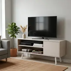 ELEMENT DESIGN - Rack de TV 50 Moderno con Almacenamiento, Estilo Nórdico, 120x30x45 cm
