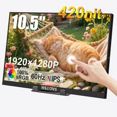 NSEOVS - Monitor Portátil Gamer 10.5 FHD 420nits Táctil