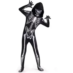 KUANGYE - Disfraz Calavera Esqueleto Que Halloween Nino Cosplay Fiesta