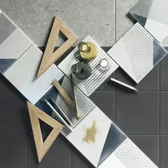 GRESPANIA - Porcelanato Esmaltado Raval Mix Navy Mate 20×20