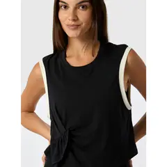 BSOUL - Polera Tank Lola Aloe Negro Mujer