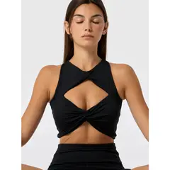 BSOUL - Peto Crop Jade Aloe Negro Mujer