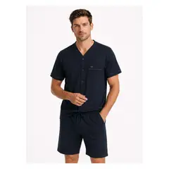 ARROW - Pijama Corto Abotonado Regular Fit Azul