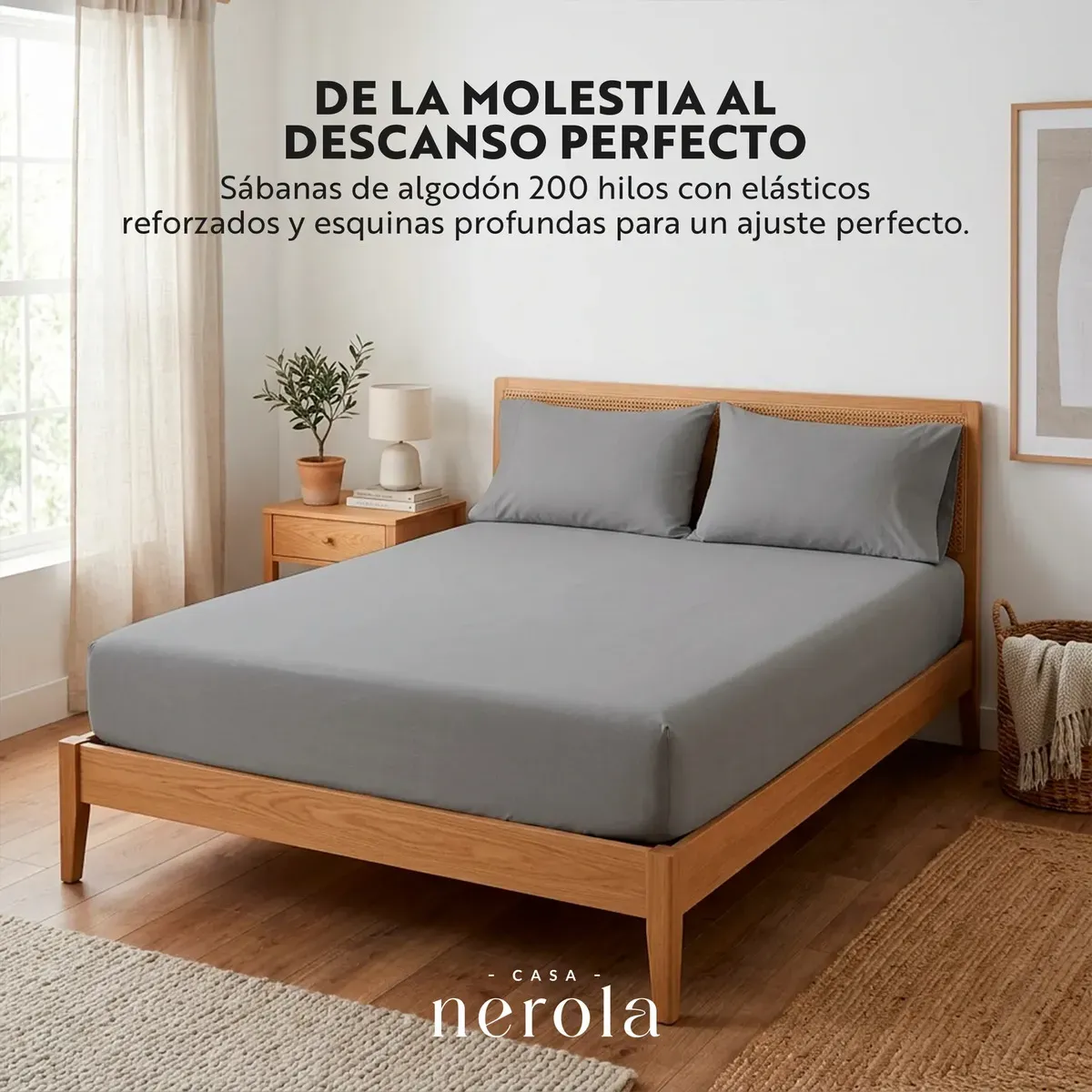 AZ AURAZEUS - Sábana Bajera Ajustable 100% Algodón 200 Hilos Elástico 365