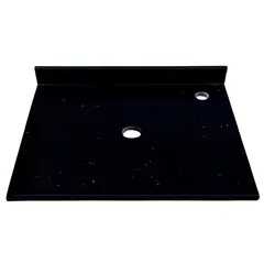 DOMSA - Lavamanos Mármol Negro Dorado 52x41Cm Basic