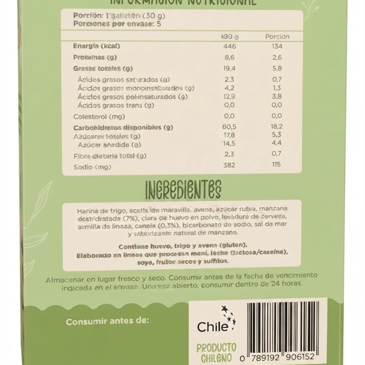 KUBAYOFF - Galletón Manzana Canela Para Mama (caja 5 Unidades)  - Kuna
