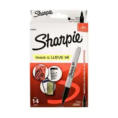 SHARPIE - Set 12 Marcadores P. Fina Negro