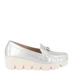 ALQUIMIA - Mocasin Casual Mujer Plateado Abbey