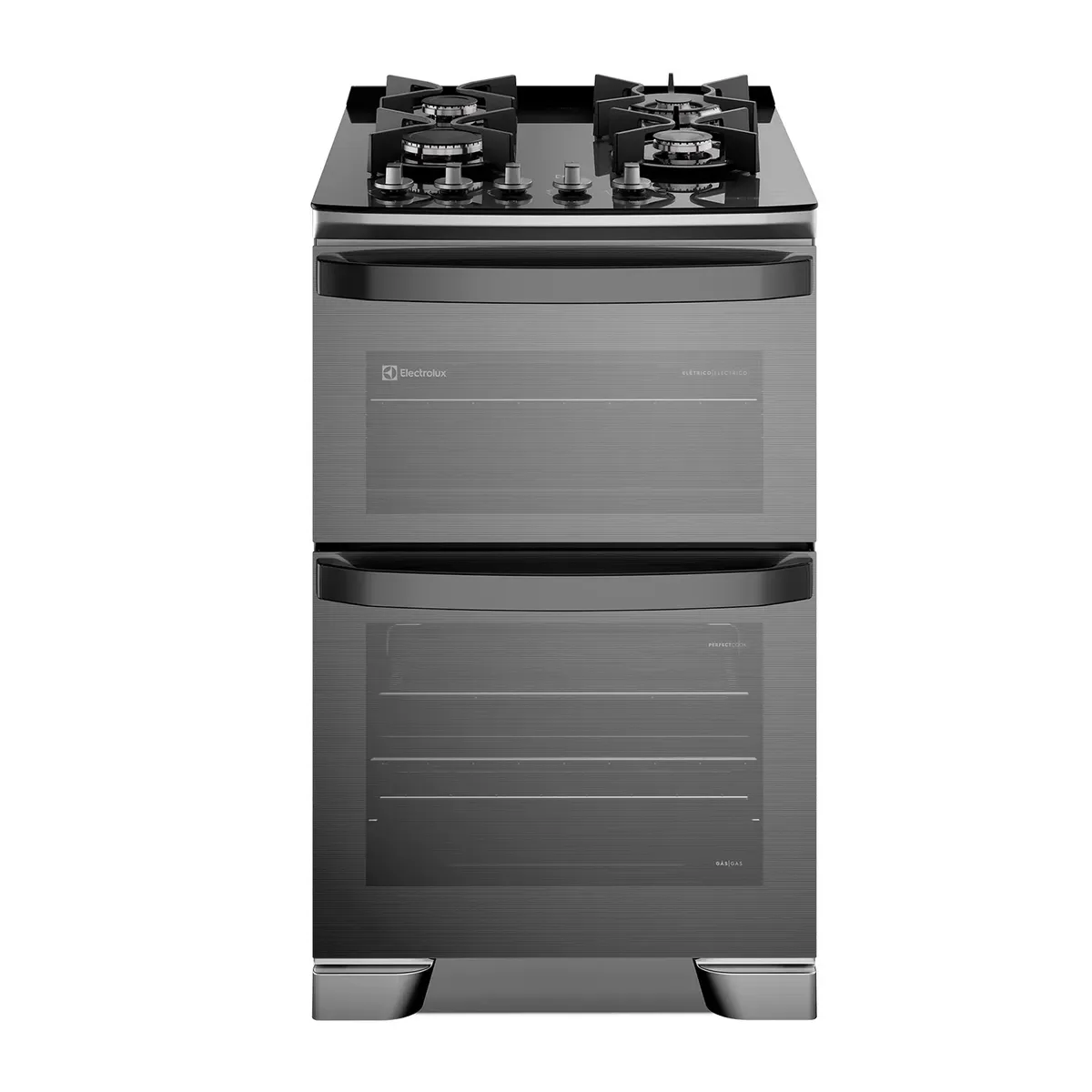 ELECTROLUX - Cocina a Gas 4 Platos Doble Horno Parrillas Hierro Fundido AirFry F4EAD