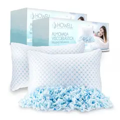 HOWELL - Almohada Viscoelastica Triturada Memory Funda Bambu X2