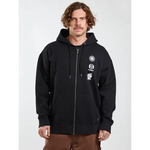 MAUI AND SONS - Poleron FZ Vertical Negro Hombre