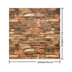 GENERICO - Pack 10 Laminas Pared 3d Papel Mural Ladrillo Cian 70x77cm