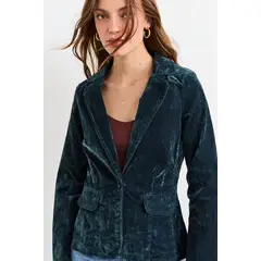 IO - Blazer Mezclilla Mujer Verde