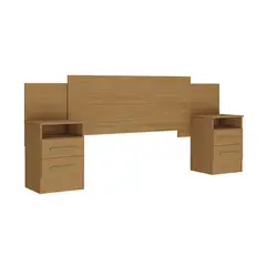 HOGA - Respaldo de Cama con Veladores 2 plazas Elena Canela