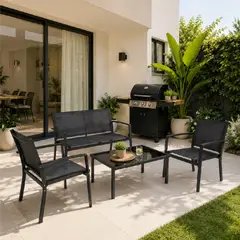 GENERICO - Juego Set Terraza Mistral 4 piezas Aleria