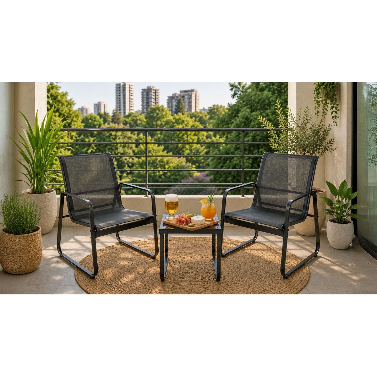 ALERIA - Juego Set Terraza Terral 3 piezas Aleria
