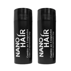 NANO HAIR - Fibra Capilar 60 grs Dos Frascos Color Negro