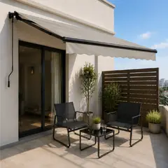 GENERICO - Toldo Terraza Aleria con Brazo Retractil 4x3 mts Beige