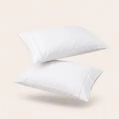 AZ AURAZEUS - Set de 2 Fundas de Almohada 100% Algodón 200 Hilos Blanco - 50x70