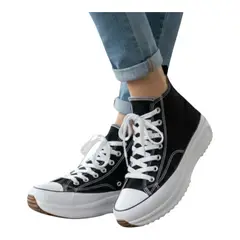HERIEL - Zapatilla Lona Con Caña Plataforma