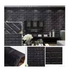GENERICO - Pack 10 Laminas Pared 3d Papel Mural Ladrillo Cian