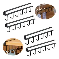 GENERICO - Ganchos Cocina Organizador Colgante Taza Baño Armario 4pcs-negro