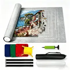 TSKY CHILE SHOPPING - Tapete Mat Para Puzzles 2000 Piezas Manta Fieltro Rompecabezas 120x80cm Con Tubo E Inflador