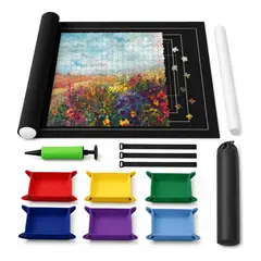 TSKY CHILE SHOPPING - Tapete Mat Para Puzzles 3000 Piezas Manta Fieltro Rompecabezas 140x100 cm Con Tubo E Inflador