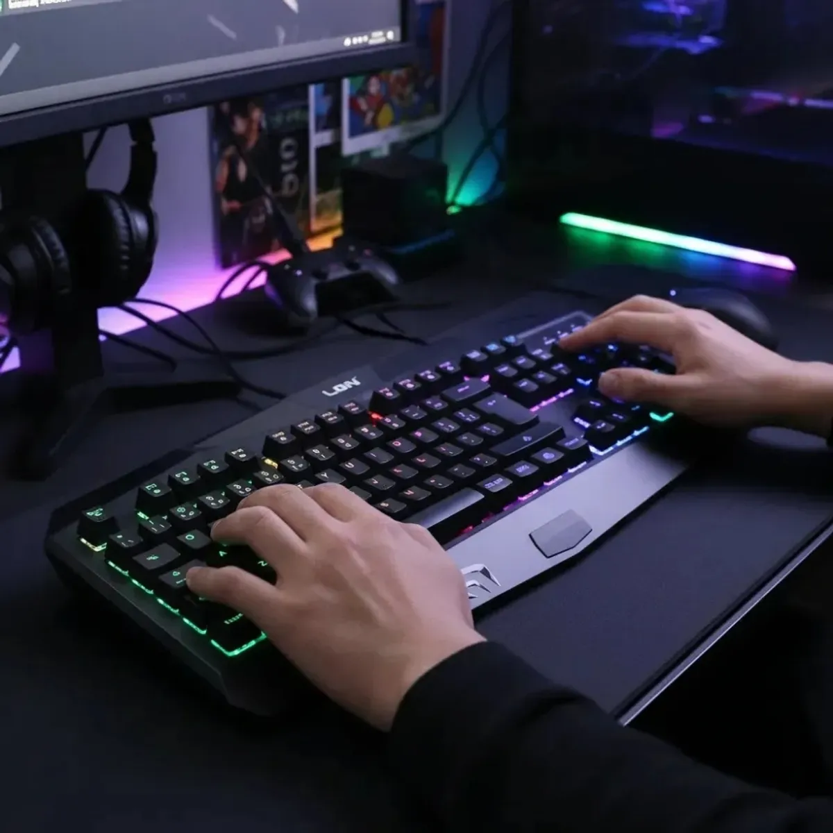 LBN - Teclado Gamer Mecánico LBN para PC y Notebook - Retroiluminado LED - USB