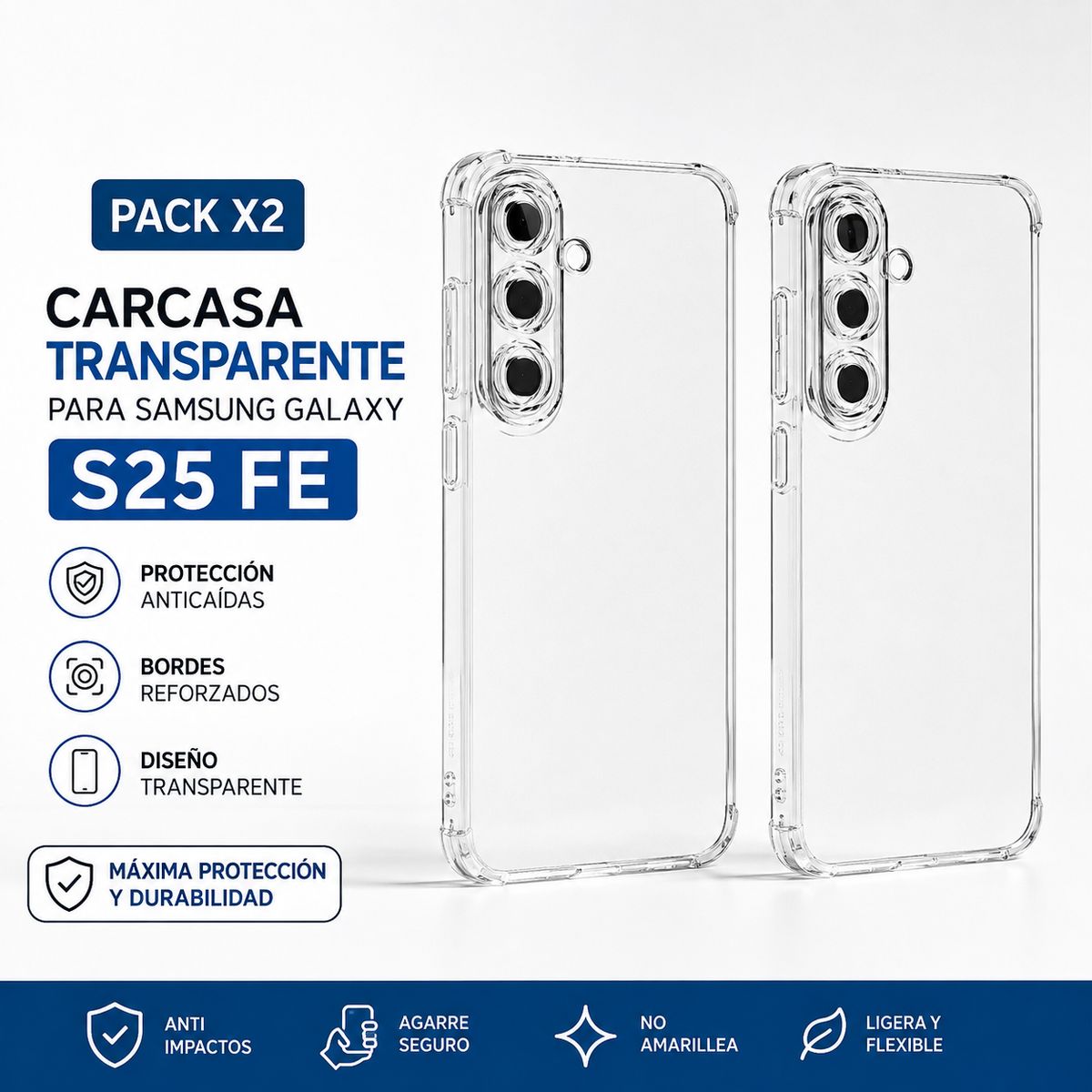 GENERICO - CARCASA PARA GALAXY S25 FE PACK X2