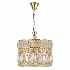 GENERICO - Lámpara Colgante De Cristal Dorada 30cm Pantalla Decorativa