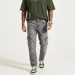 D'JOE - Pantalon Jeans Cargo Hombre Mosaico