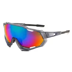 GENERICO - Lentes de Ciclismo Deportivos B-098 UV400 Marco TR90 Negro Multicolor
