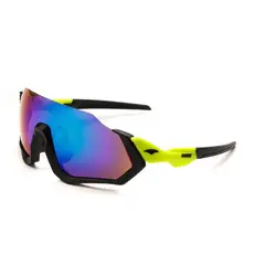 GENERICO - Lentes de Ciclismo Deportivos B-090 UV400 Marco TR90 Negro Rojo Amarillo