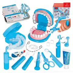 GENERICO - Set de Dentista Infantil 24 Piezas con Modelo Dental y Accesorios Modelo Azul
