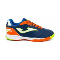 JOMA - Zapatilla Toledo Junior Niño Azul Marino Naranja Fútbol Sala Indoor Suela No Marcante