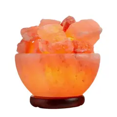 GENERICO - Cuenco De Lámpara De Sal Del Himalaya Con Cristal Natural
