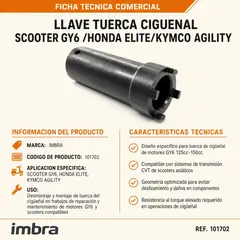 GENERICO - Llave tuerca Cigueñal Scooter GY6 Honda Elite Kymco Agility
