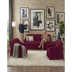 MYLHOGAR - Protector Sofá Living Elástico 3 Piezas Ajuste Perfecto